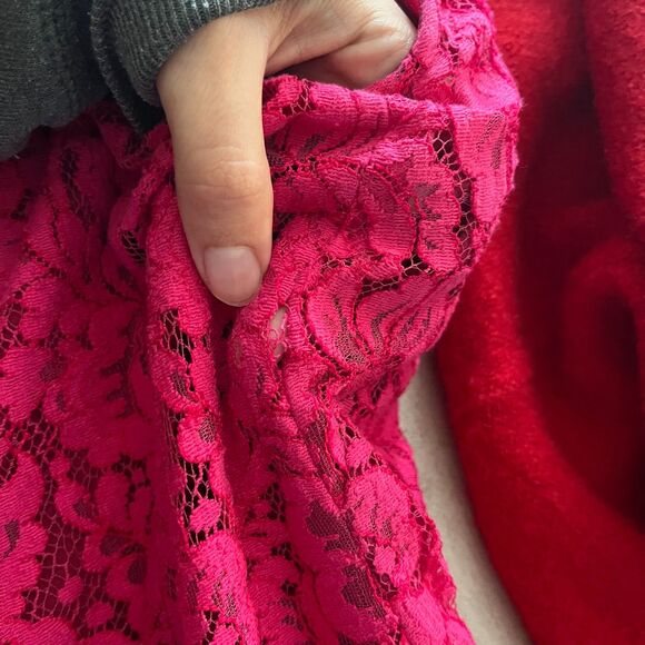 Alice + Olivia Women Size 8 Pink Lace Floral Sheath Mini Dress Cocktail Formal - Picture 9 of 17